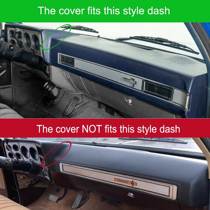 Yiz Dash Cover Mat Custom Fit for 1981-1991 Chevrolet Chevy C/K/R/V Series Suburban Blazer,GMC C/K/R/V Series Jimmy,Dashboard Cover Pad Cap Carpet Protector (Black) J22 - Image 2